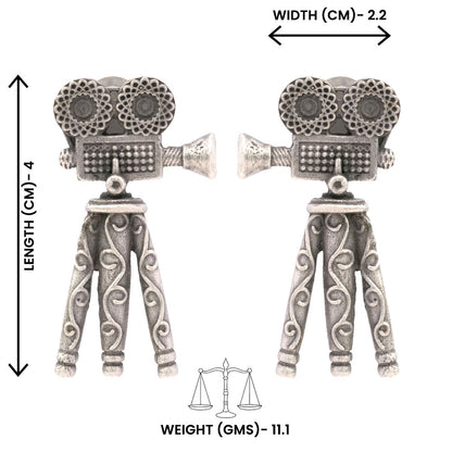 Tasveer- Silver Brass oxidised stud earrings