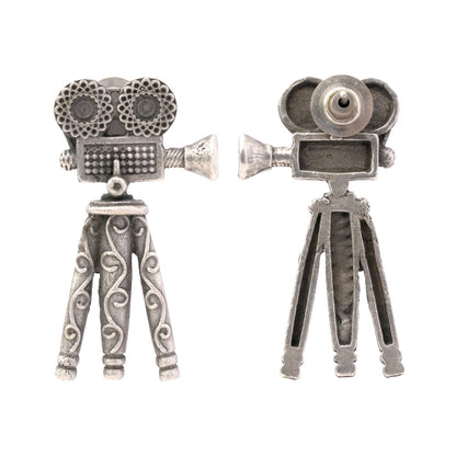 Tasveer- Silver Brass oxidised stud earrings
