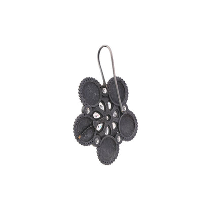 Padmavalli- Silver Brass Oxidised dangler earrings(White)