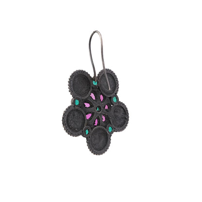 Padmavalli- Silver Brass Oxidised dangler earrings(Multicolored)