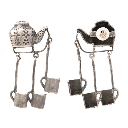 Chuski- Silver Brass Oxidised dangler earrings
