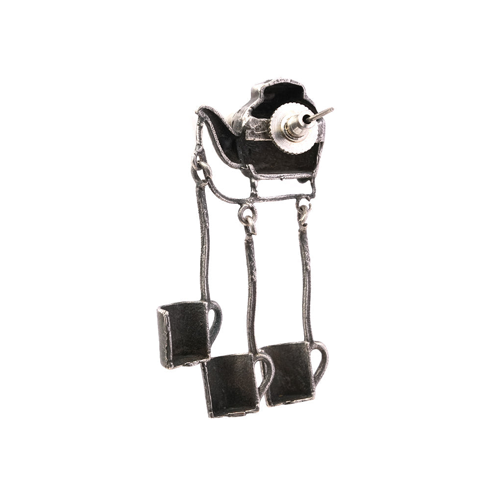 Chuski- Silver Brass Oxidised dangler earrings
