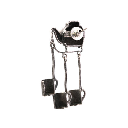 Chuski- Silver Brass Oxidised dangler earrings