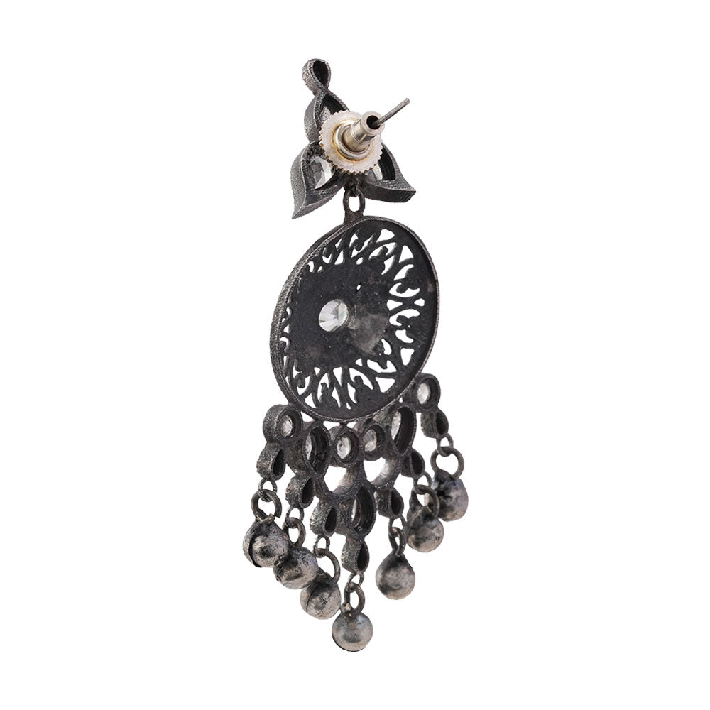 Saurabhi- Silver Brass Oxidisd dangler earrings