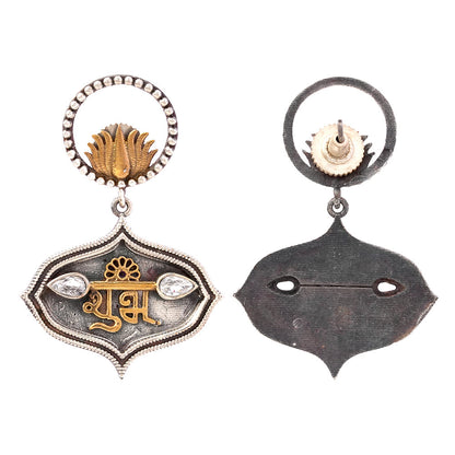 Mangalam- Silver Brass Oxidised dangler earrings
