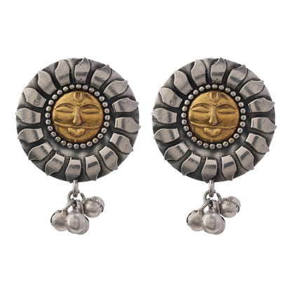 Surya- Silver Brass Oxidisd dangler earrings