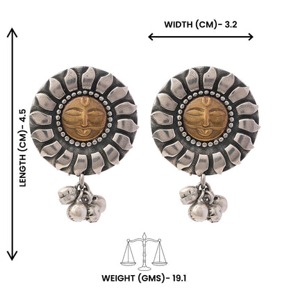 Surya- Silver Brass Oxidisd dangler earrings