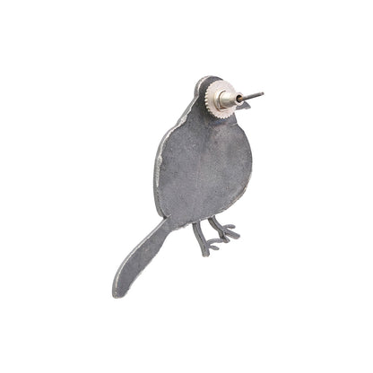 Panchi- Silver Brass oxidised stud earrings