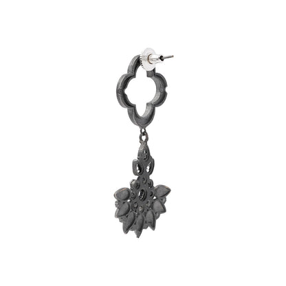 Noorika- Silver Brass Oxidised dangler earrings