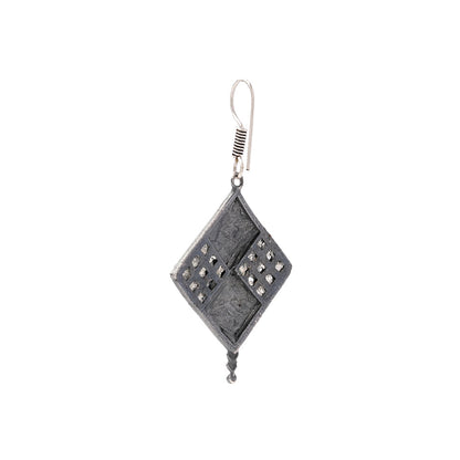 Shishika- Silver Brass Oxidised dangler earrings