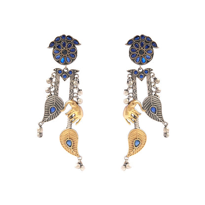 Dual toned Antique polish Brass Danglers