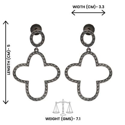 Patrali- Silver Brass Oxidised dangler earrings