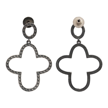 Patrali- Silver Brass Oxidised dangler earrings