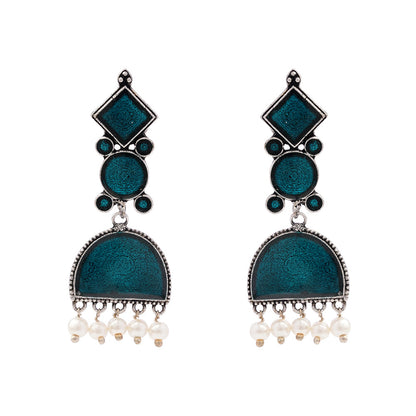 Aakar- Silver Brass dangler earrings