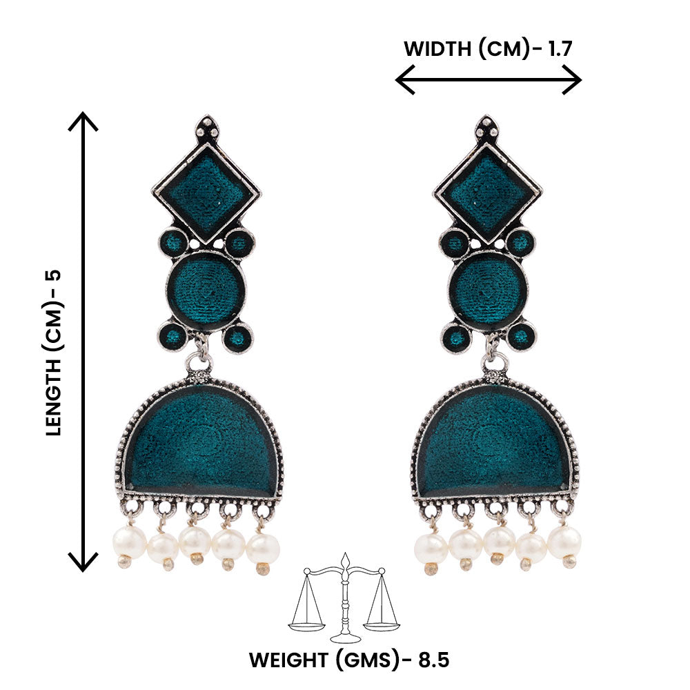 Aakar- Silver Brass dangler earrings