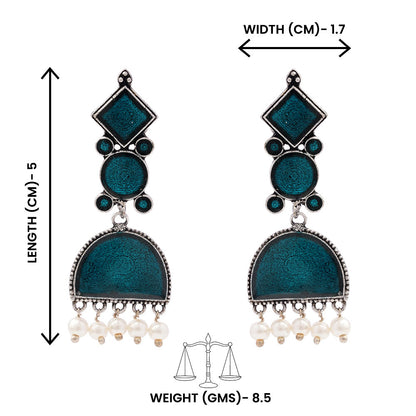 Aakar- Silver Brass dangler earrings