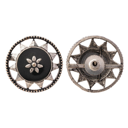 Ratrisara- Silver Brass Stone-Studded Stud Earrings