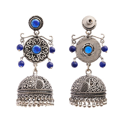 Mallika- Silver Toned Brass Jhumka Earrings