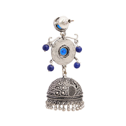 Mallika- Silver Toned Brass Jhumka Earrings