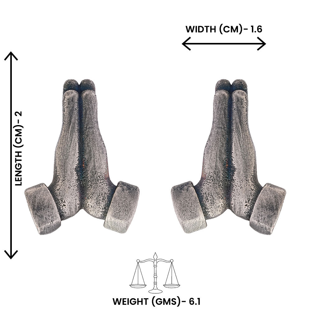 Namra- Silver Brass Oxidised Stud Earrings