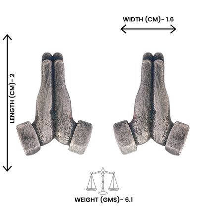 Namra- Silver Brass Oxidised Stud Earrings