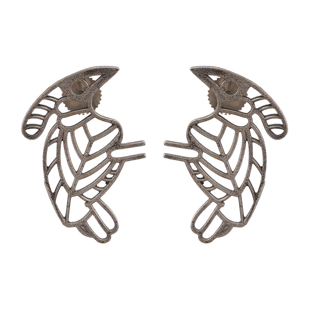 Sarika- Silver Brass oxidised stud earrings