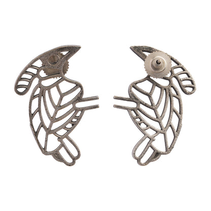 Sarika- Silver Brass oxidised stud earrings