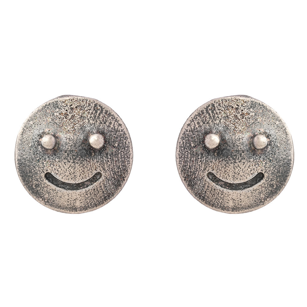 Muskaan- Silver Brass oxidised stud earrings
