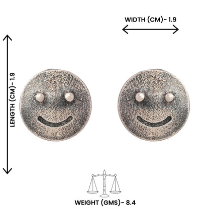 Muskaan- Silver Brass oxidised stud earrings
