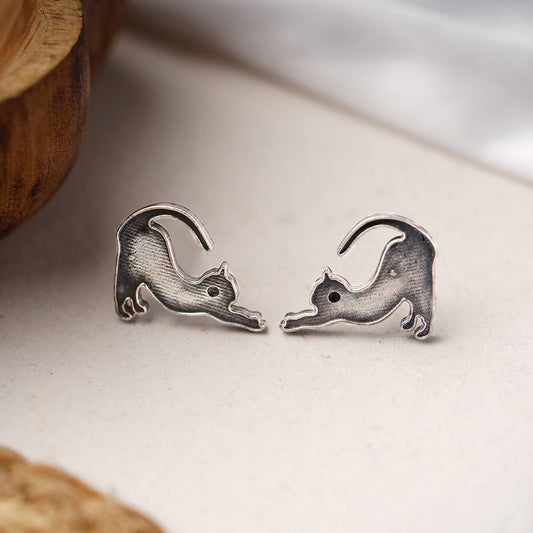 Billu- Silver Brass oxidised stud earrings