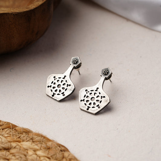 Matira- Silver Brass oxidised stud earrings