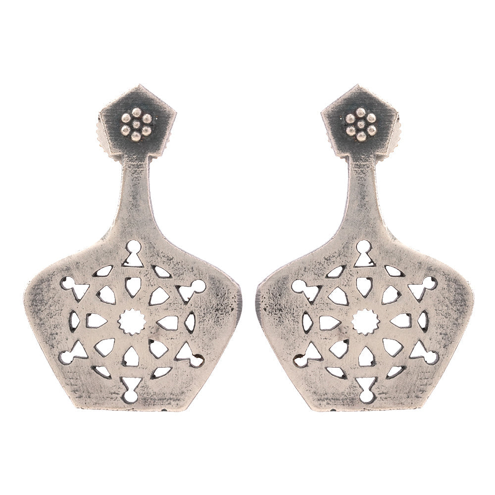 Matira- Silver Brass oxidised stud earrings