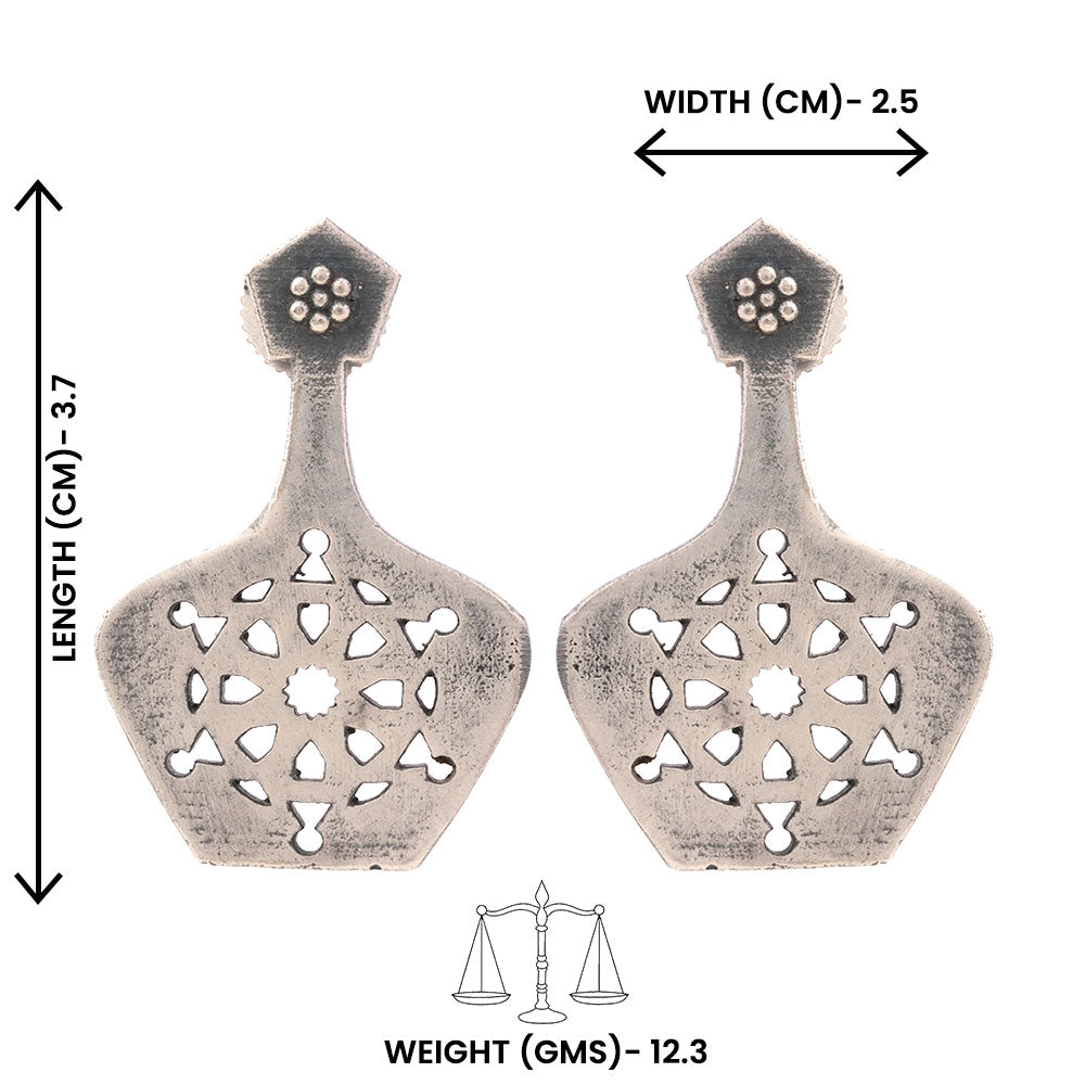 Matira- Silver Brass oxidised stud earrings