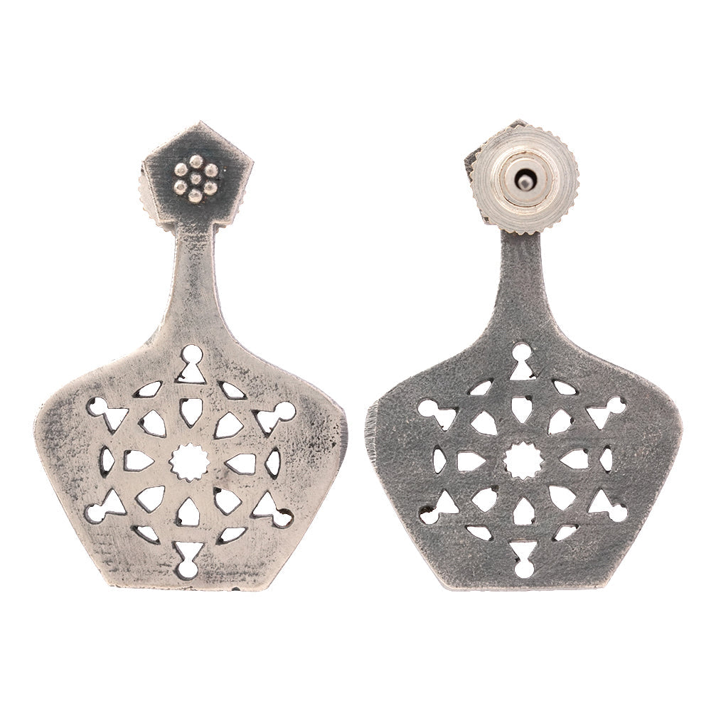 Matira- Silver Brass oxidised stud earrings