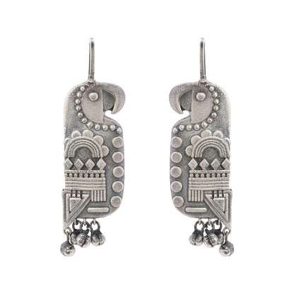 Kalrav – Silver-Toned Handcrafted Brass Stud Earrings