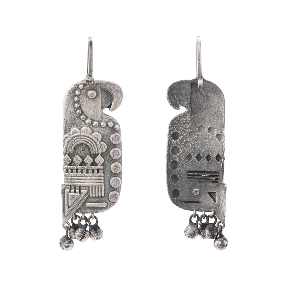 Kalrav – Silver-Toned Handcrafted Brass Stud Earrings