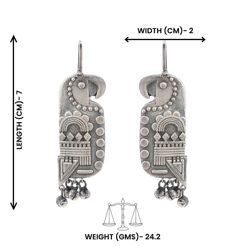 Kalrav – Silver-Toned Handcrafted Brass Stud Earrings