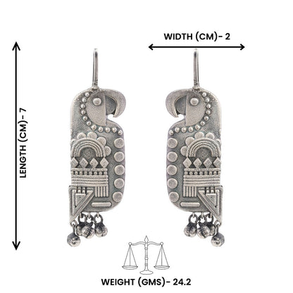 Kalrav – Silver-Toned Handcrafted Brass Stud Earrings