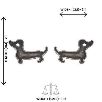 Bhola- Silver Brass oxidised stud earrings