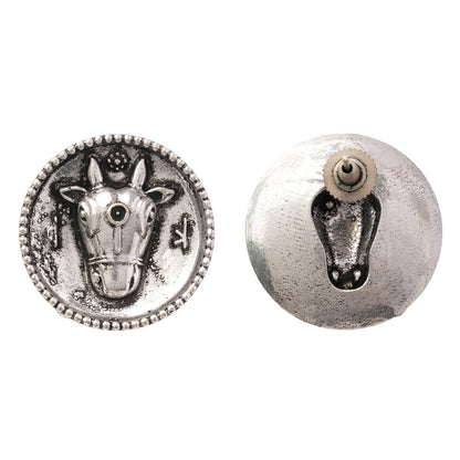 Rupvrish- Silver Brass oxidised stud earrings