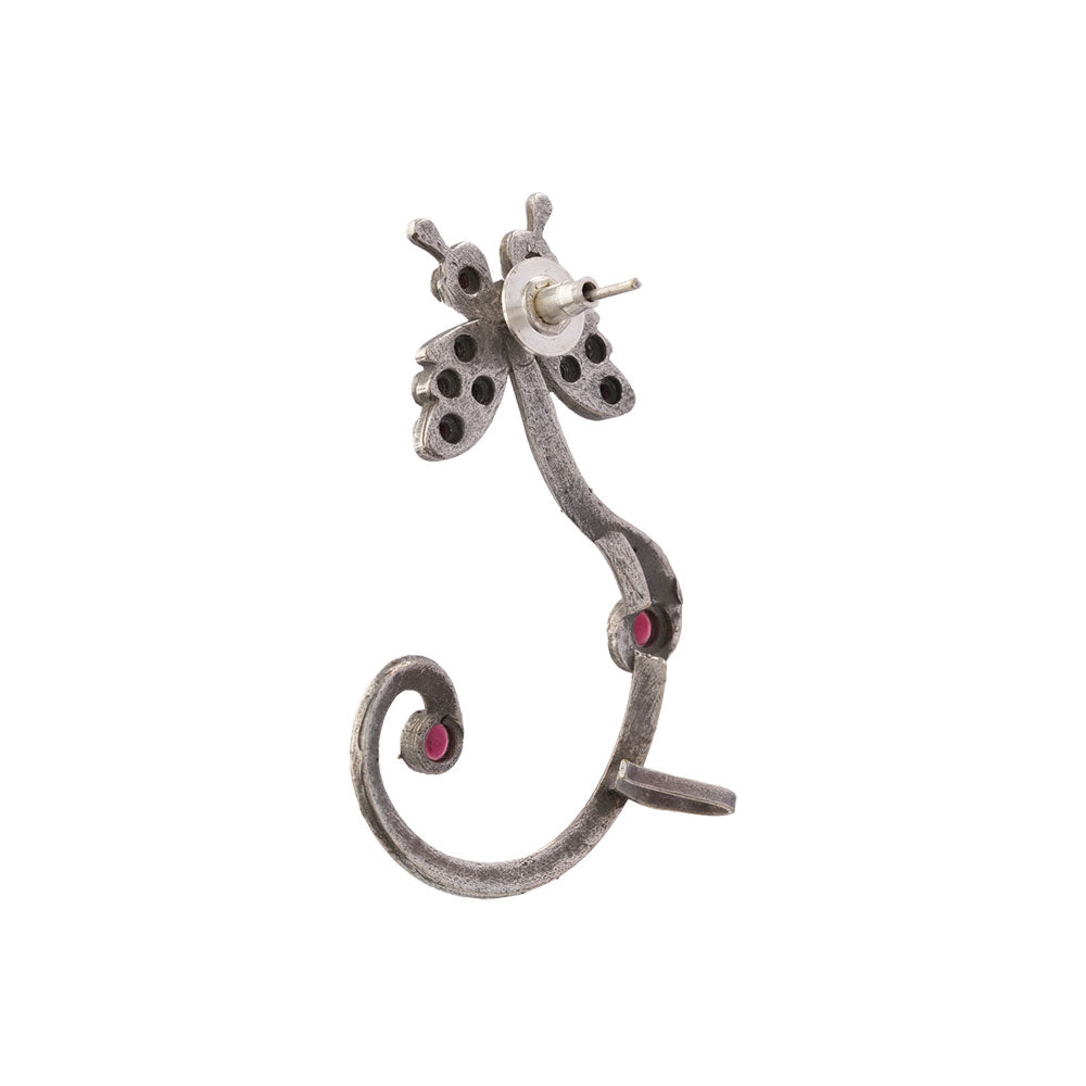 Shyamroop- Silver Brass Oxidised Dangler Earrings