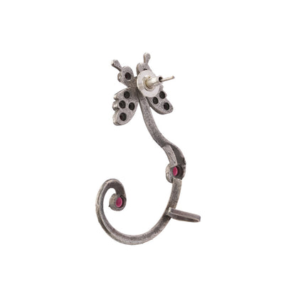 Shyamroop- Silver Brass Oxidised Dangler Earrings