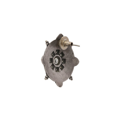 Laalima- Silver Brass Stud Oxidised Earrings