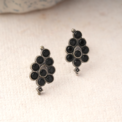 ShyamRatna- Silver Brass Stone-Studded Stud Earrings