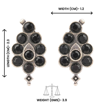 ShyamRatna- Silver Brass Stone-Studded Stud Earrings