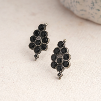 ShyamRatna- Silver Brass Stone-Studded Stud Earrings