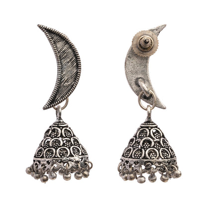 Shashi- Silver Brass oxidised dangler earrings