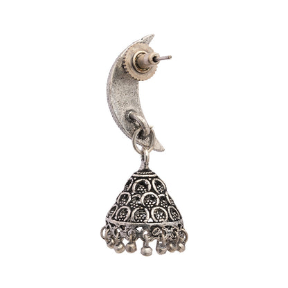 Shashi- Silver Brass oxidised dangler earrings