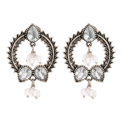 Ratnika- Silver Brass Oxidised stud earrings