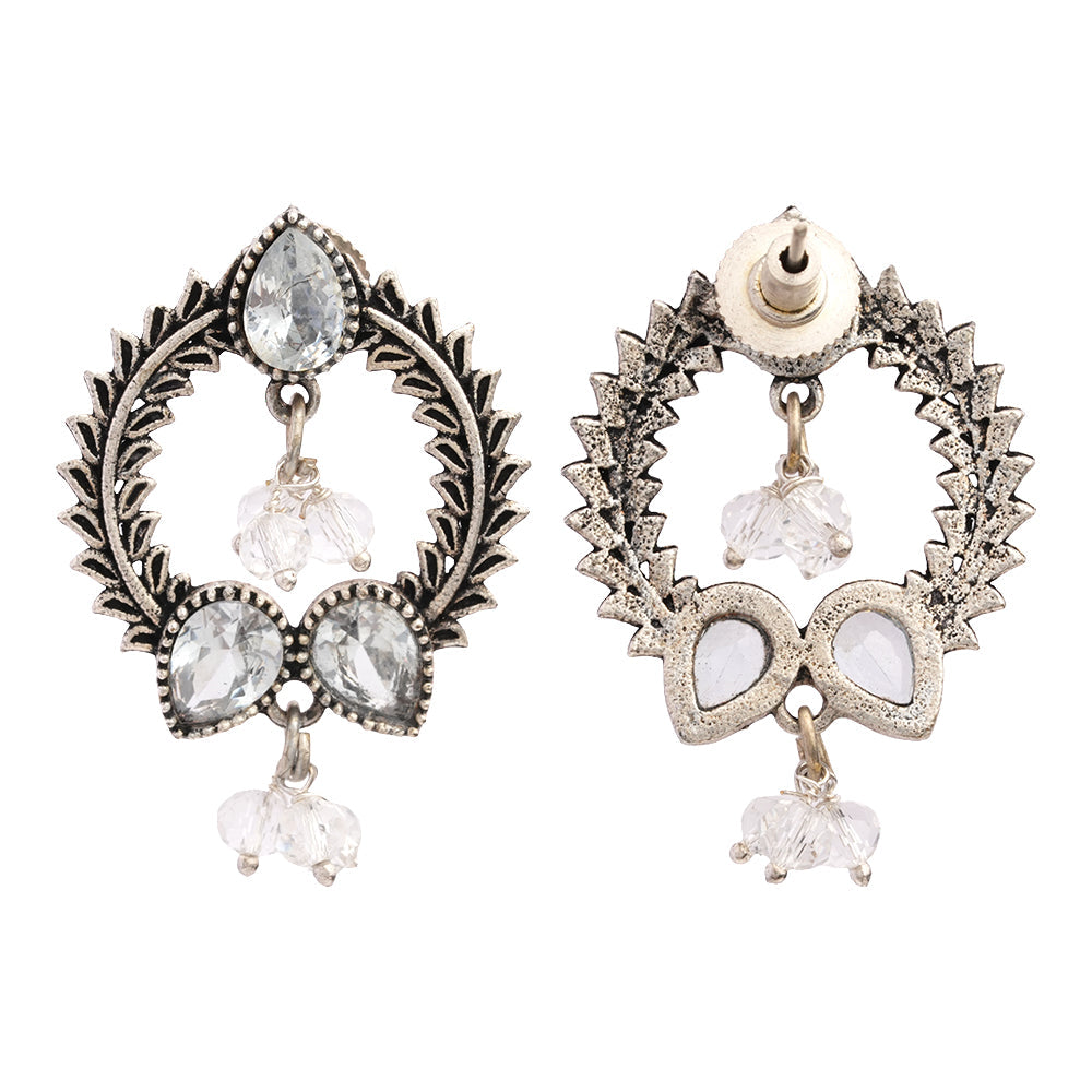 Ratnika- Silver Brass Oxidised stud earrings